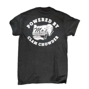 “Powered by Mo’s” Tee – Mo's Seafood and Chowder